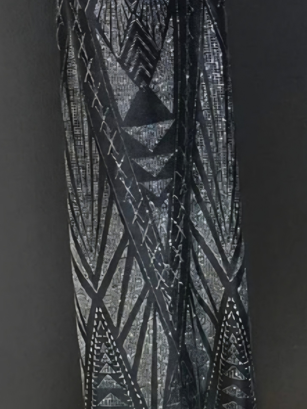 Windsor Black and Silver Geometric Prom Dress